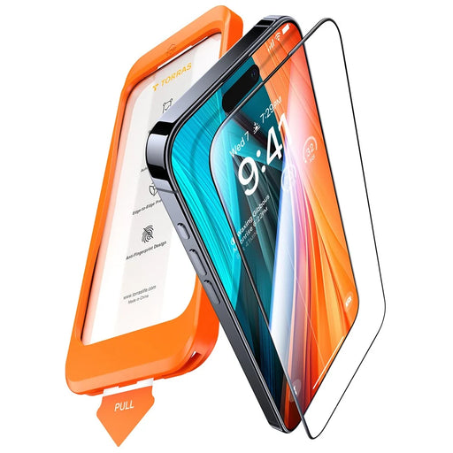 TORRAS Glassgo For iPhone 16 Pro Max Screen Protector Tempered Glass HD Film with Automatic Dust Removal Tool - 1