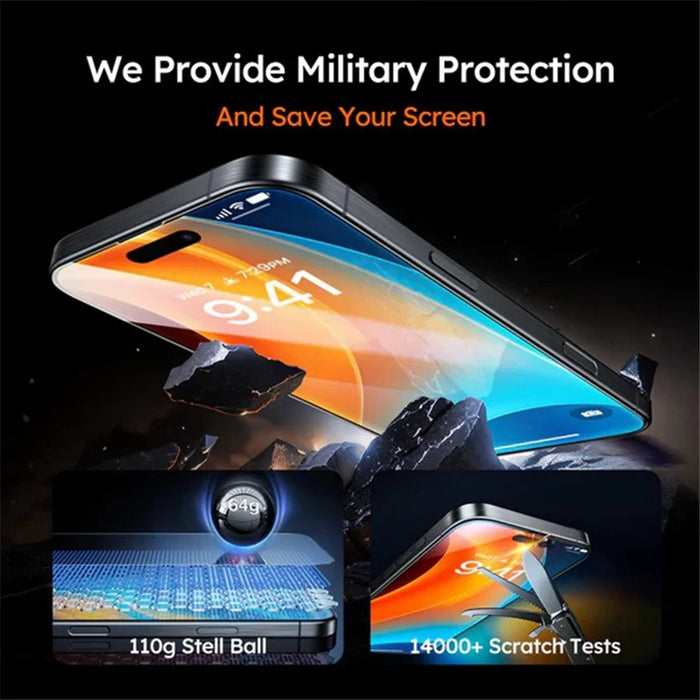 TORRAS Glassgo For iPhone 16 Pro Max Screen Protector Tempered Glass HD Film with Automatic Dust Removal Tool - 3