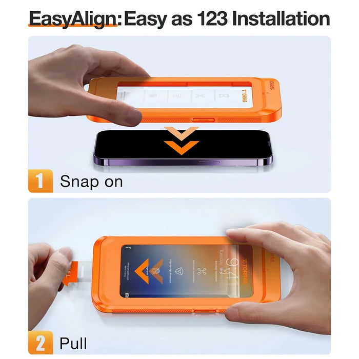 TORRAS Glassgo For iPhone 16 Anti Spy Screen Protector Tempered Glass Private Film with Auto-Align Frame - 4