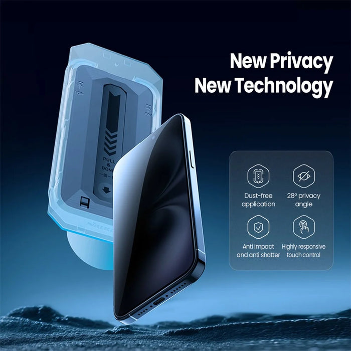 NILLKIN For iPhone 16 Anti-Peep Screen Protector Anti-Scratch AGC Glass Full Screen Film - 6