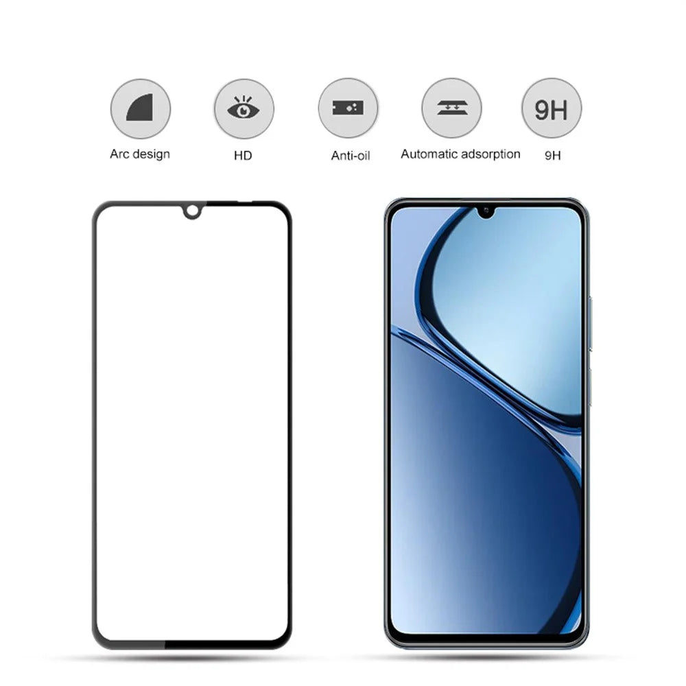 MOCOLO For Realme Note 60x 4G / C63 4G / C61 4G Screen Protector Anti-Shatter Silk Printing Tempered Glass Film - Black - 2