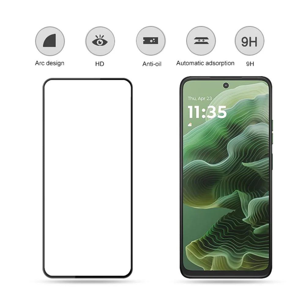 MOCOLO For Motorola Moto G56 5G / G35 5G Screen Protector Anti-Shatter Silk Printing Tempered Glass Film - Black - 2