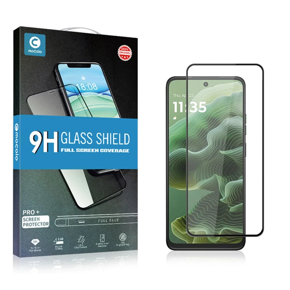 MOCOLO For Motorola Moto G56 5G / G35 5G Screen Protector Anti-Shatter Silk Printing Tempered Glass Film - Black - 7