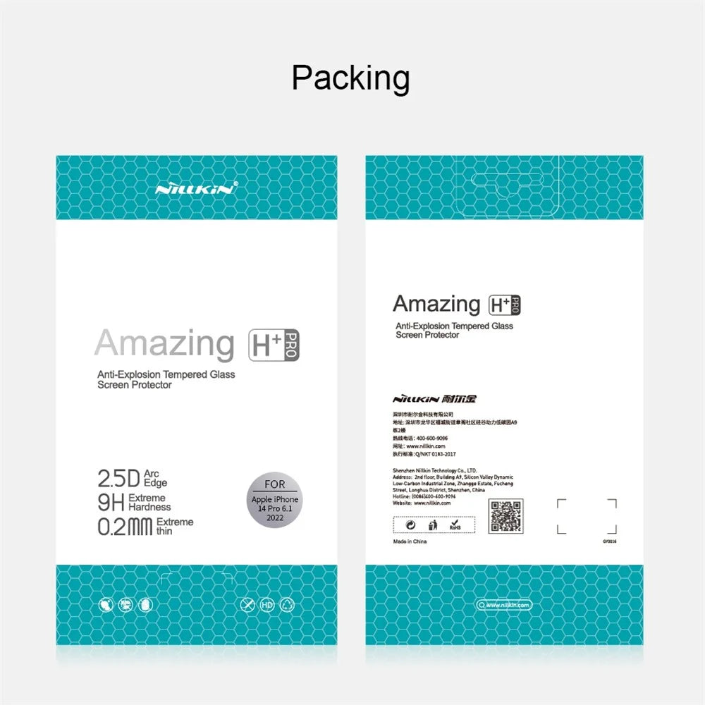 NILLKIN H+Pro for iPhone 14 Pro 6.1 inch Anti-Glare Screen Protector Anti-Scratch AGC Glass Ultra Clear Anti-Fingerprint Film - 7