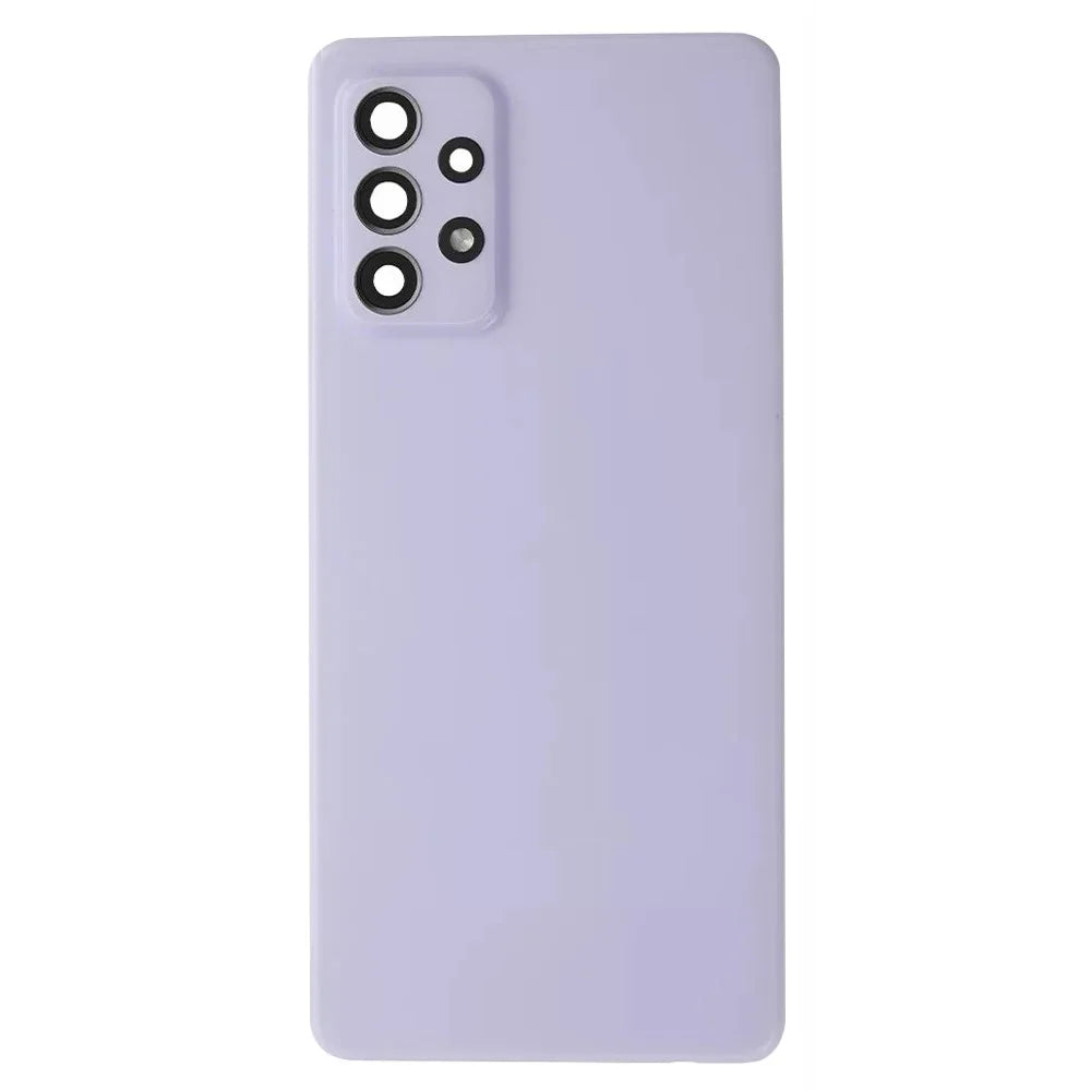 For Samsung Galaxy A72 4G A725 Battery Housing with Adhesive Sticker + Camera Lens Cover (Without Logo) - Purple - 2