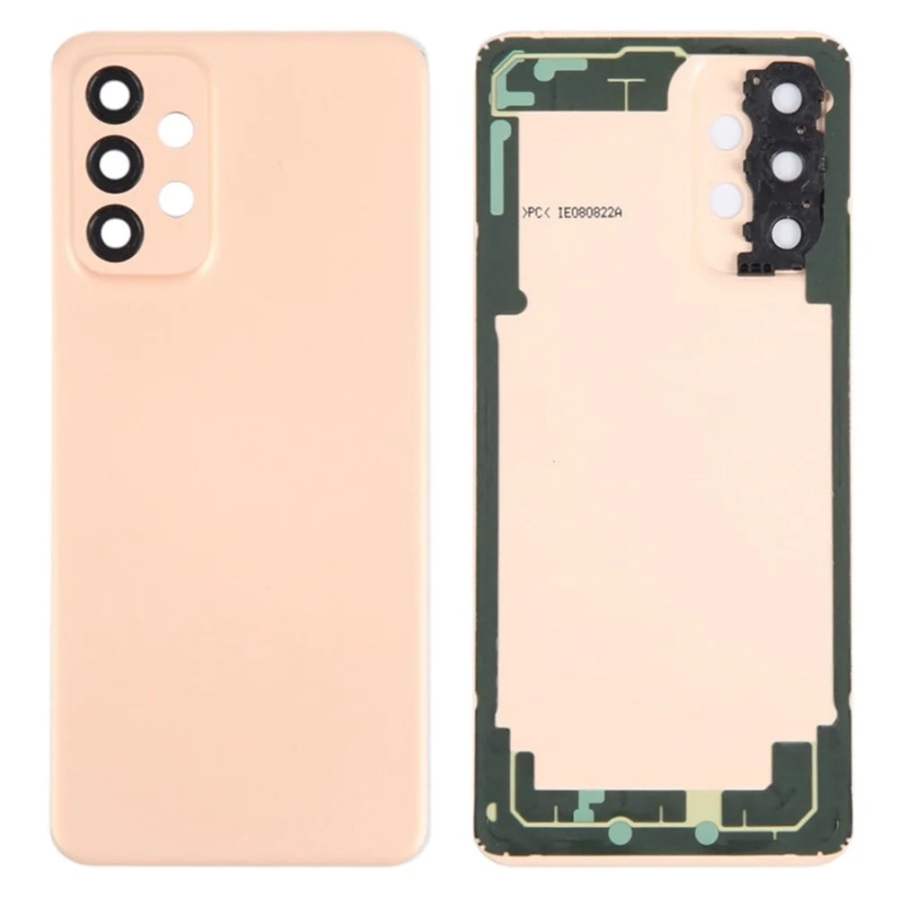 For Samsung Galaxy A23 4G A235 Battery Housing with Adhesive Sticker + Camera Lens Cover (Without Logo) - Pink - 1