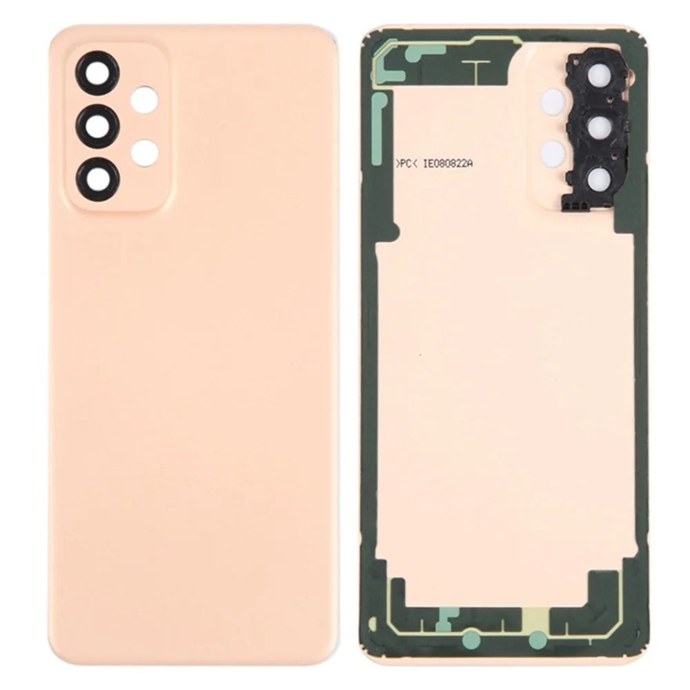 For Samsung Galaxy A23 5G (Global Version) A236 Battery Housing with Adhesive Sticker + Camera Lens Cover (Without Logo) - Pink - 1