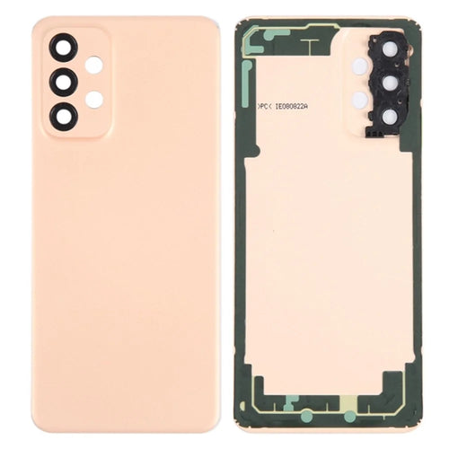 For Samsung Galaxy A23 5G (Global Version) A236 Battery Housing with Adhesive Sticker + Camera Lens Cover (Without Logo) - Pink - 1