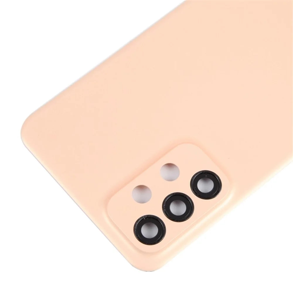 For Samsung Galaxy A23 5G (Global Version) A236 Battery Housing with Adhesive Sticker + Camera Lens Cover (Without Logo) - Pink - 5
