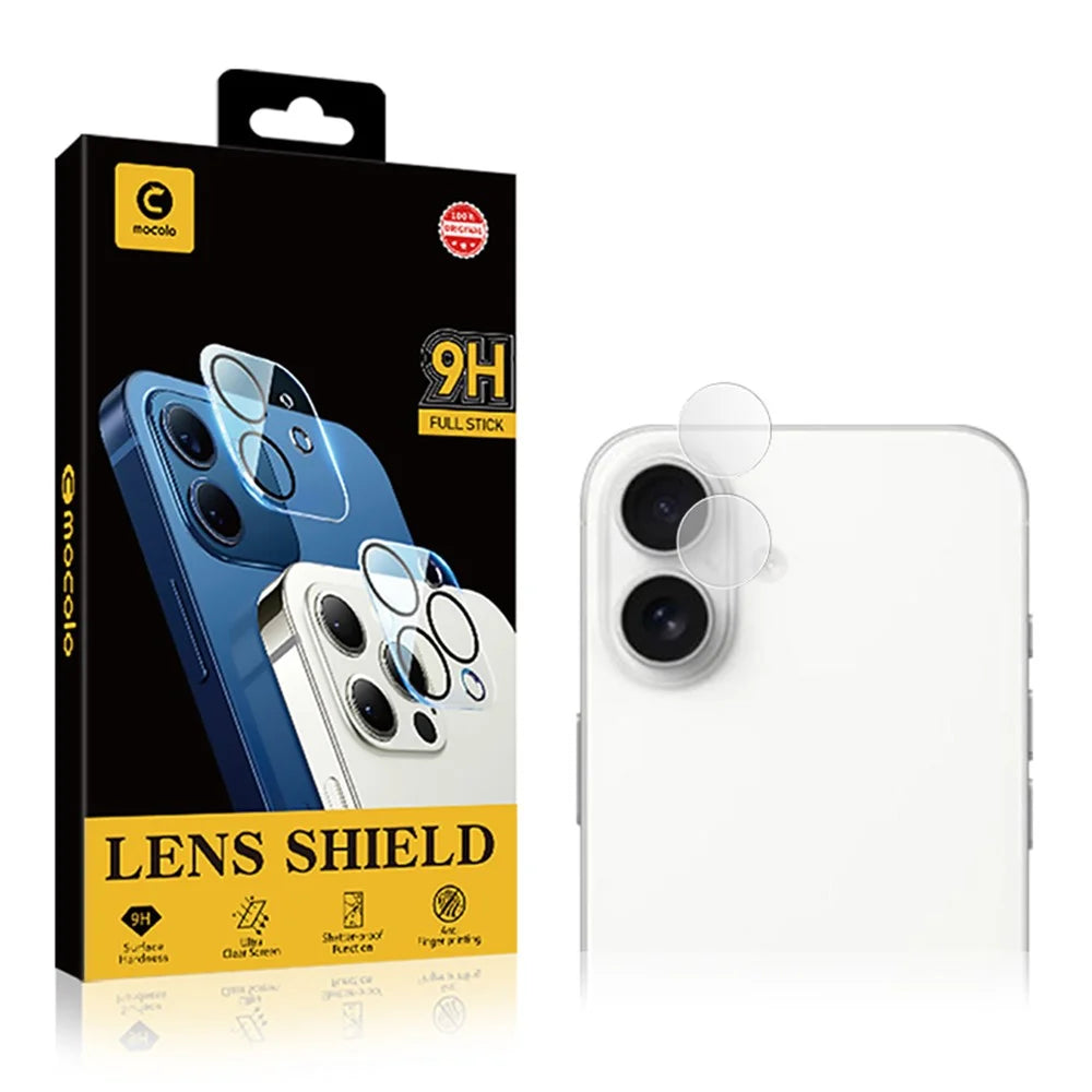 MOCOLO For iPhone 16 Camera Lens Film Tempered Glass Precision Cutouts Clear Lens Protector - 6