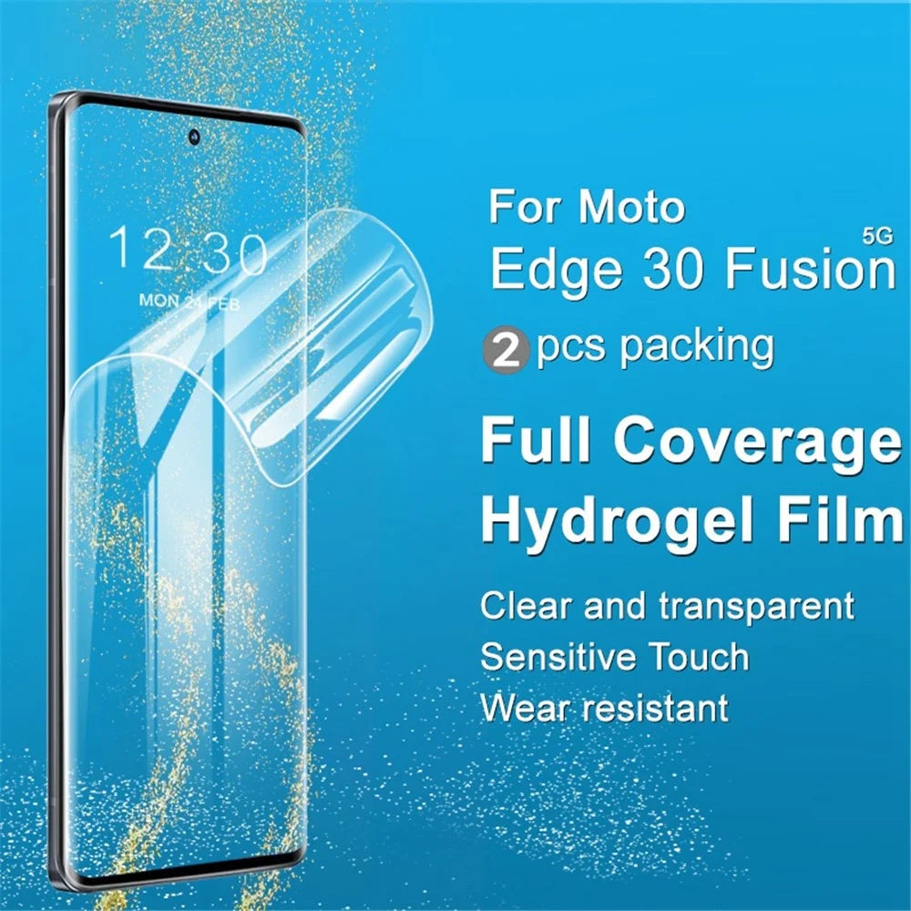 2Pcs / Set IMAK For Motorola Edge 30 Fusion 5G / Moto S30 Pro 5G Hydrogel Film III Ultra Clear Full Covering TPU Protective Screen Film - 2