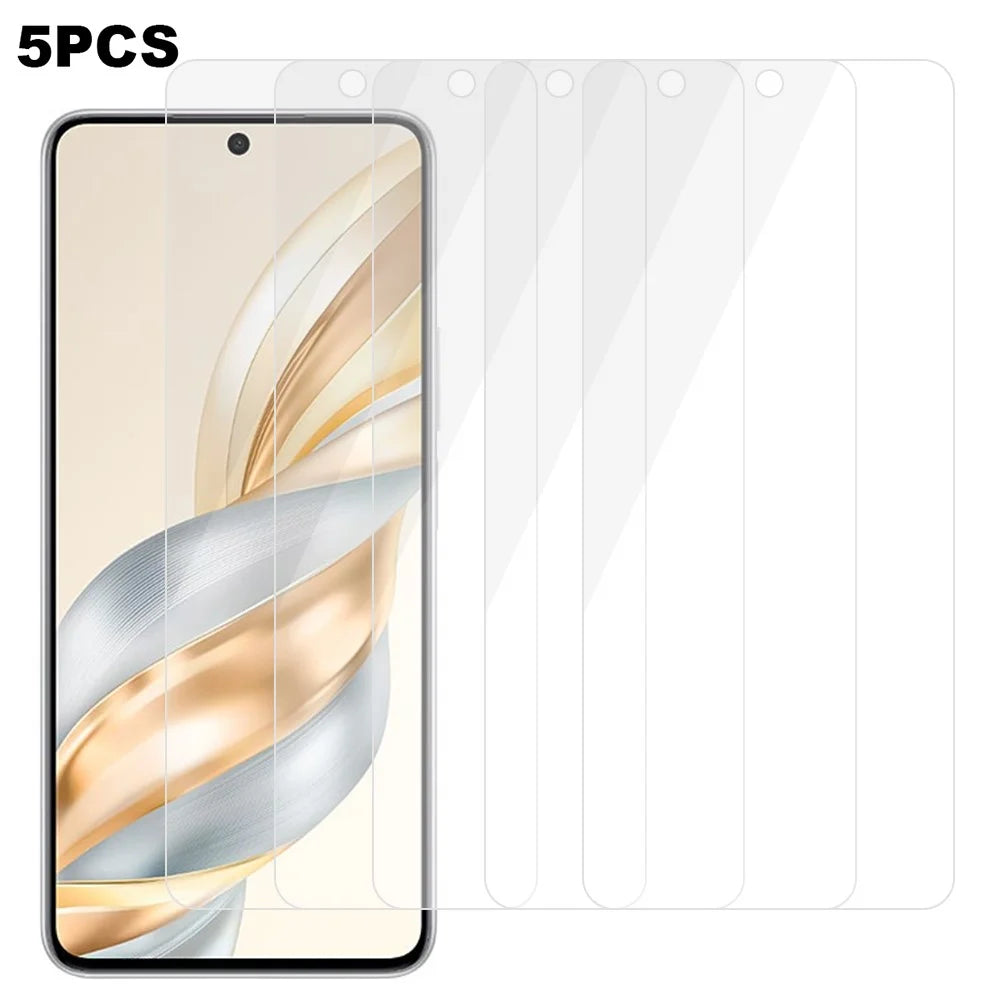 5Pcs For Honor X60 5G Screen Protector 0.3mm 2.5D Tempered Glass Clear Film - 1