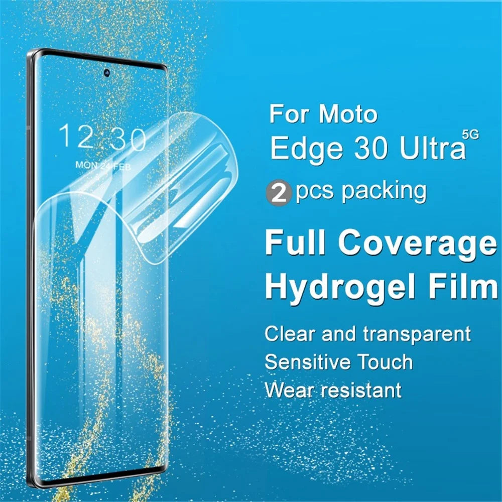 2Pcs / Set IMAK Screen Protector for Motorola Moto X30 Pro 5G / Edge 30 Ultra 5G, Hydrogel Film III Ultra Clear Full Covering TPU Protective Film - 2