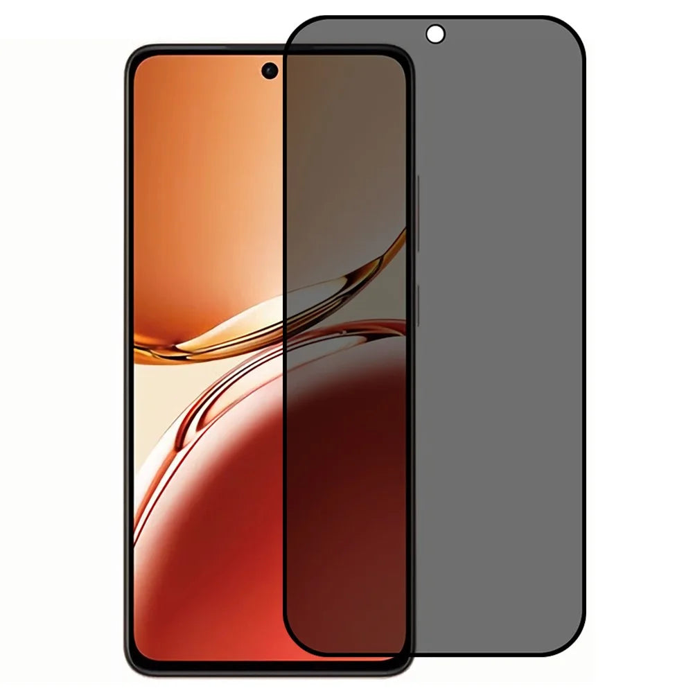 For Oppo Reno12 F 5G Anti-Peep Full Covering Screen Protector Silk Printing Tempered Glass Film - 1