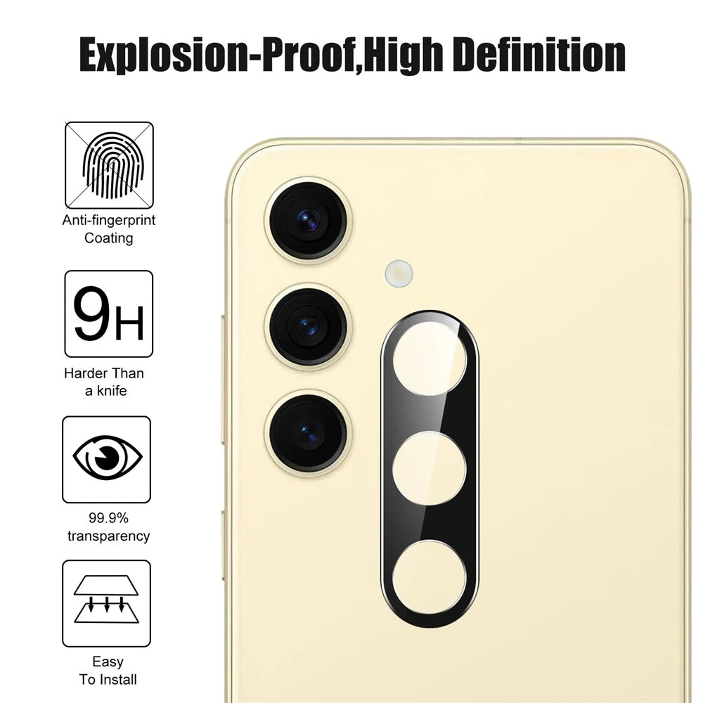 For Samsung Galaxy S24 FE Camera Lens Protector Black Tempered Glass Lens Film - 3