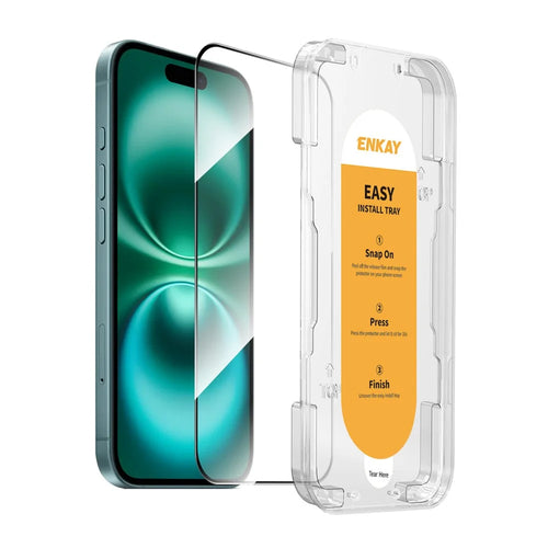 ENKAY HAT PRINCE For iPhone 16 Plus HD Clear Film   Tempered Glass Screen Protector with Installation Tool - Transparent - 1