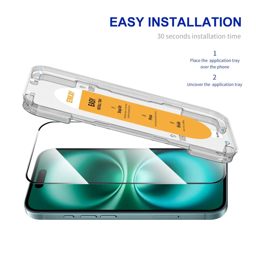 ENKAY HAT PRINCE For iPhone 16 Plus HD Clear Film   Tempered Glass Screen Protector with Installation Tool - Transparent - 2