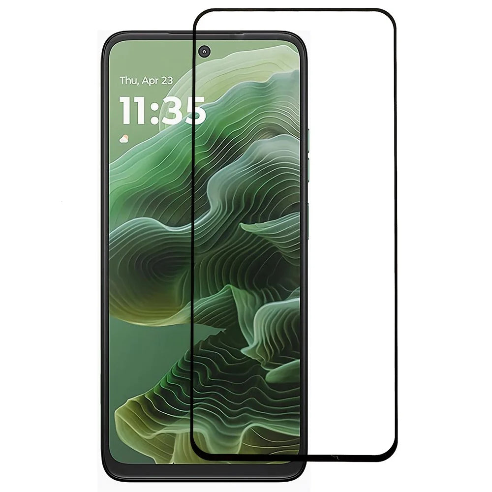 For Motorola Moto G35 5G Screen Protector Silk Printing Full Glue Tempered Glass Screen Film - 1