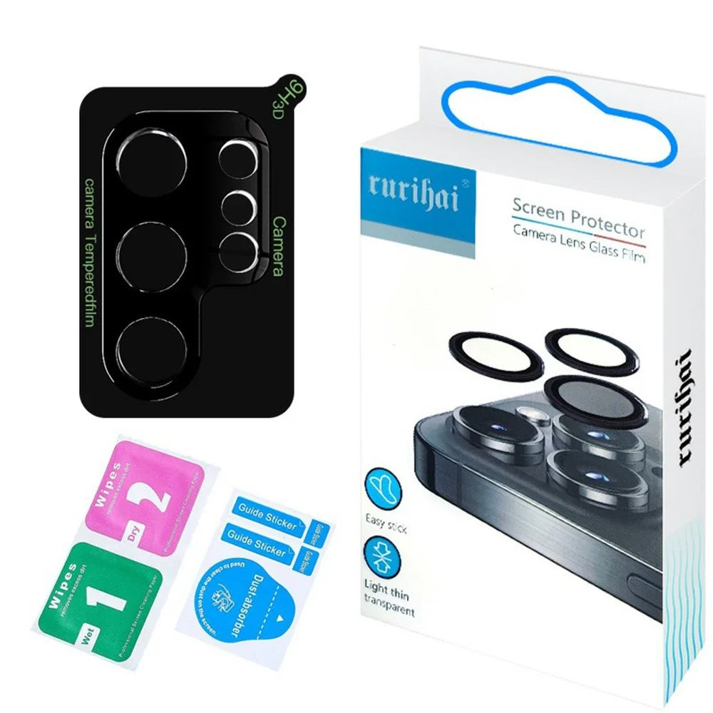 RURIHAI For Samsung Galaxy S25 Ultra Camera Lens Protector 3D Silk Printing High Aluminum-Silicon Glass Lens Film - 5
