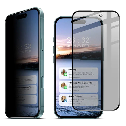 IMAK For iPhone 16 Anti-Peep Tempered Glass Screen Protector Full Coverage - 1