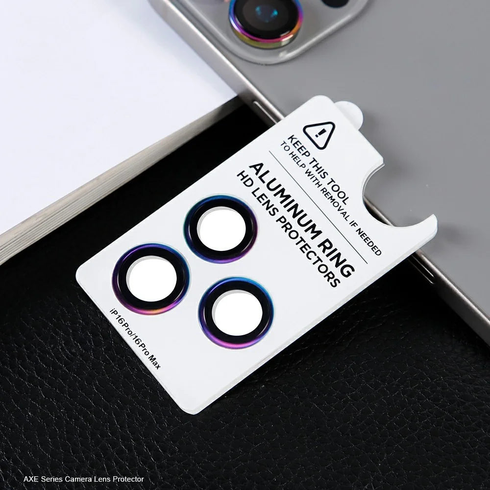 XUNDD For iPhone 16 Pro / 16 Pro Max Camera Lens Protector Color Ring Ultra Clear Cell Phone Medium Alumina Glass Lens Film - 7