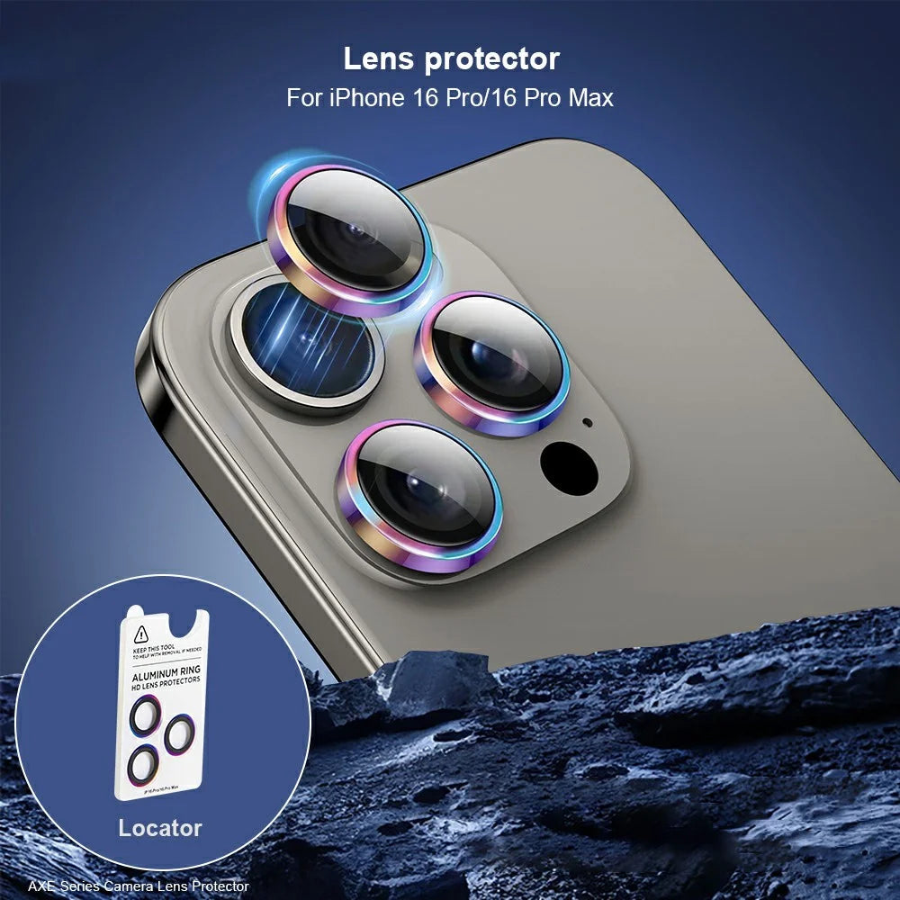 XUNDD For iPhone 15 Pro  /  15 Pro Max Camera Lens Protector Color Ring Ultra Clear Cell Phone Medium Alumina Glass Lens Film - 3