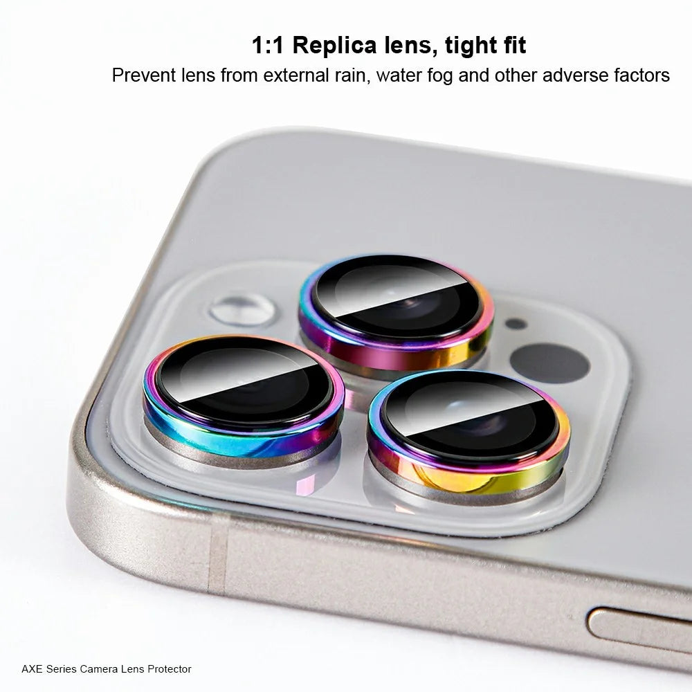 XUNDD For iPhone 15 Pro  /  15 Pro Max Camera Lens Protector Color Ring Ultra Clear Cell Phone Medium Alumina Glass Lens Film - 6