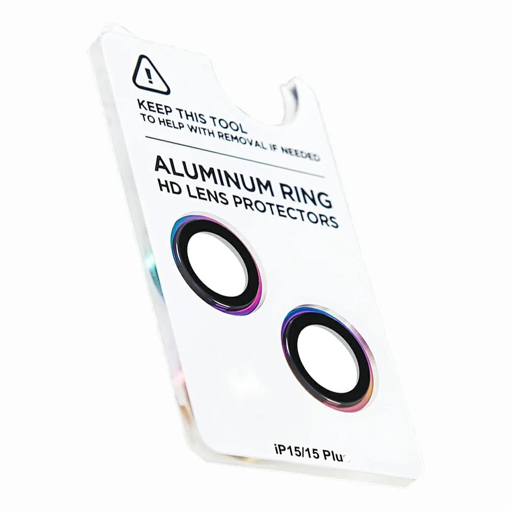 XUNDD For iPhone 15 / 15 Plus Camera Lens Protector Color Ring Ultra Clear Cell Phone Medium Alumina Glass Lens Film - 1
