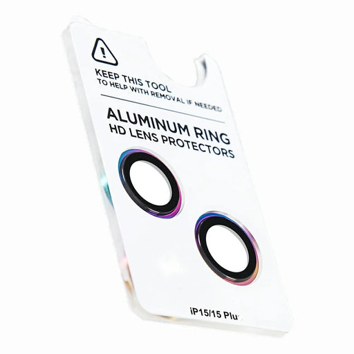 XUNDD For iPhone 15 / 15 Plus Camera Lens Protector Color Ring Ultra Clear Cell Phone Medium Alumina Glass Lens Film - 1