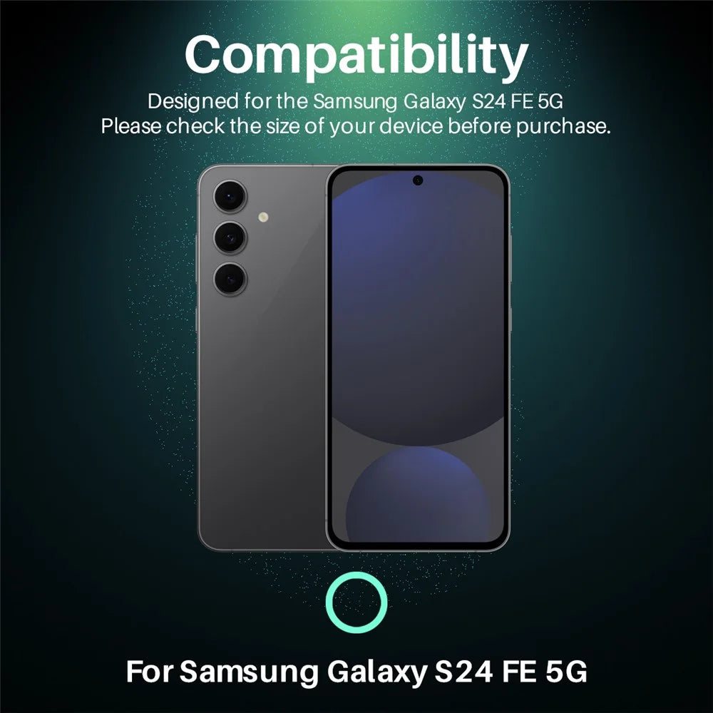 NORTHJO 1 Set For Samsung Galaxy S24 FE Camera Lens Flim+Tempered Glass+Metal Ring Lens Protector - Black - 2