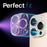 NORTHJO For iPhone 16 Pro / 16 Pro Max Camera Lens Protector Glitter Bling Circles Tempered Glass HD Clear 3D Full Coverage - Pink - 4