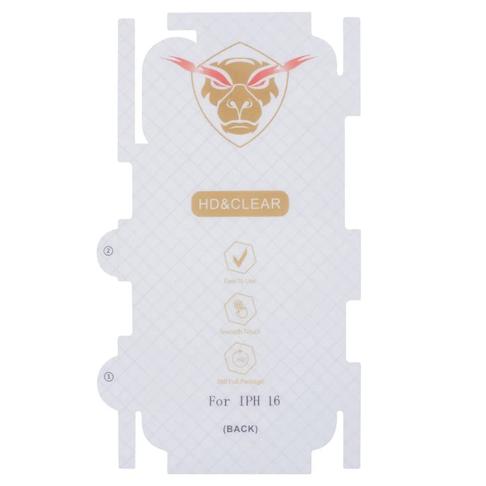For iPhone 16 Back Screen Protector Soft TPU Ultra Clear Cell Phone Back Cover Film - 2