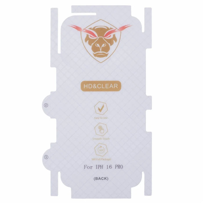 For iPhone 16 Pro Back Screen Protector Soft TPU Ultra Clear Cell Phone Back Cover Film - 2