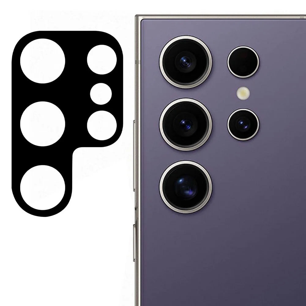 For Samsung Galaxy S25 Ultra Tempered Glass Lens Protector Black Silk Printing Camera Lens Film - 1