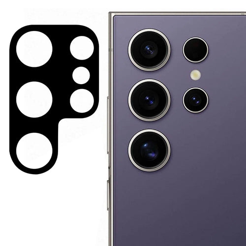 For Samsung Galaxy S25 Ultra Tempered Glass Lens Protector Black Silk Printing Camera Lens Film - 1