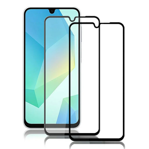 AMORUS 2Pcs For Samsung Galaxy A16 5G / A16 4G Screen Protector Shatterproof Silk Printing Tempered Glass Film - Black - 1