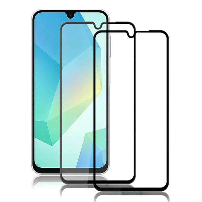 AMORUS 2Pcs For Samsung Galaxy A16 5G / A16 4G Screen Protector Shatterproof Silk Printing Tempered Glass Film - Black - 1