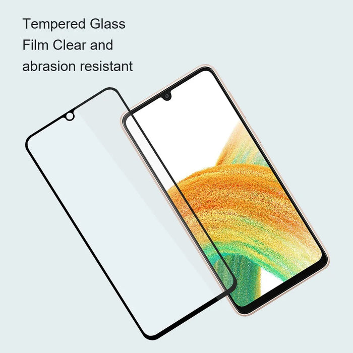 AMORUS 2Pcs For Samsung Galaxy A16 5G / A16 4G Screen Protector Shatterproof Silk Printing Tempered Glass Film - Black - 4
