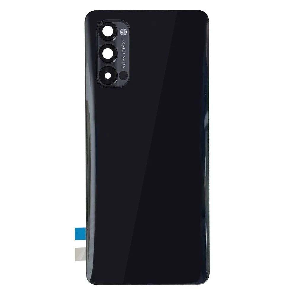 For Oppo Reno4 Pro 5G Back Battery Housing Cover with Camera Ring Lens Cover Spare Part - Black - 2