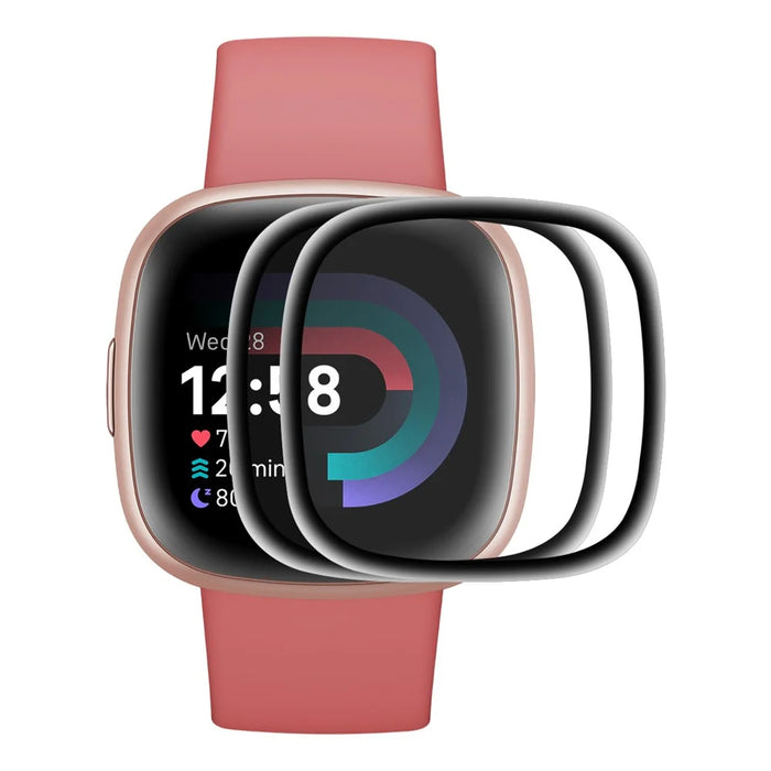 ENKAY HAT PRINCE For Fitbit Versa 4 / Sense 2 2Pcs / Set Screen Protector Anti-scratch Full Coverage 3D Curved Soft PC Edge + PMMA Film - 1