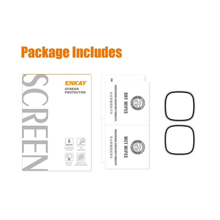 ENKAY HAT PRINCE For Fitbit Versa 4 / Sense 2 2Pcs / Set Screen Protector Anti-scratch Full Coverage 3D Curved Soft PC Edge + PMMA Film - 6