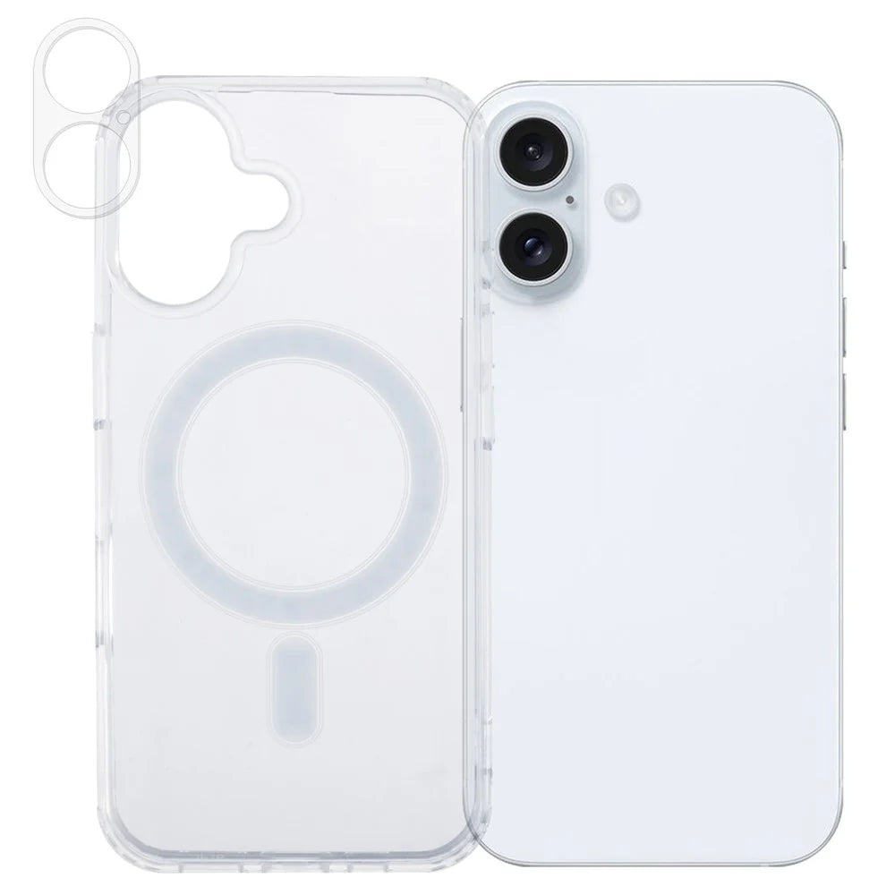 For iPhone 16 Case TPU+Acrylic Phone Cover with Clear Lens Film - 1