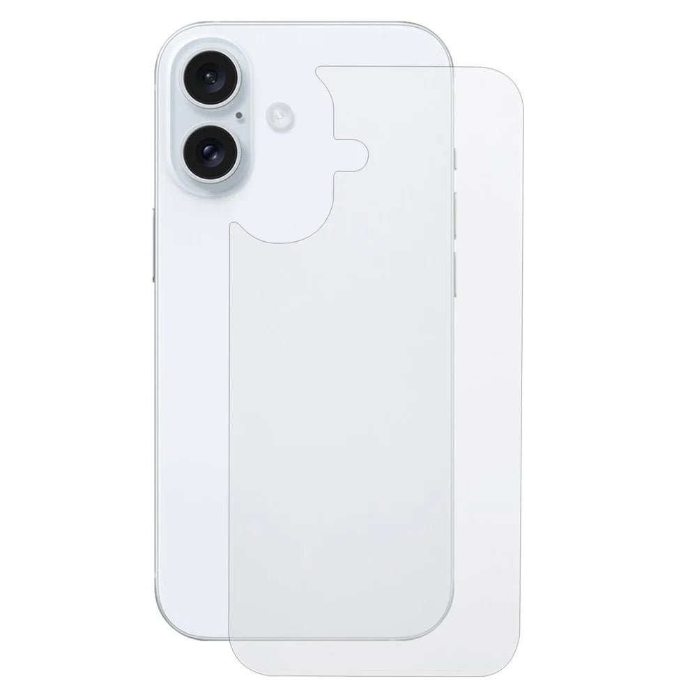 For iPhone 16 Back Screen Protector Straight Edge Tempered Glass Back Cover Film - 1