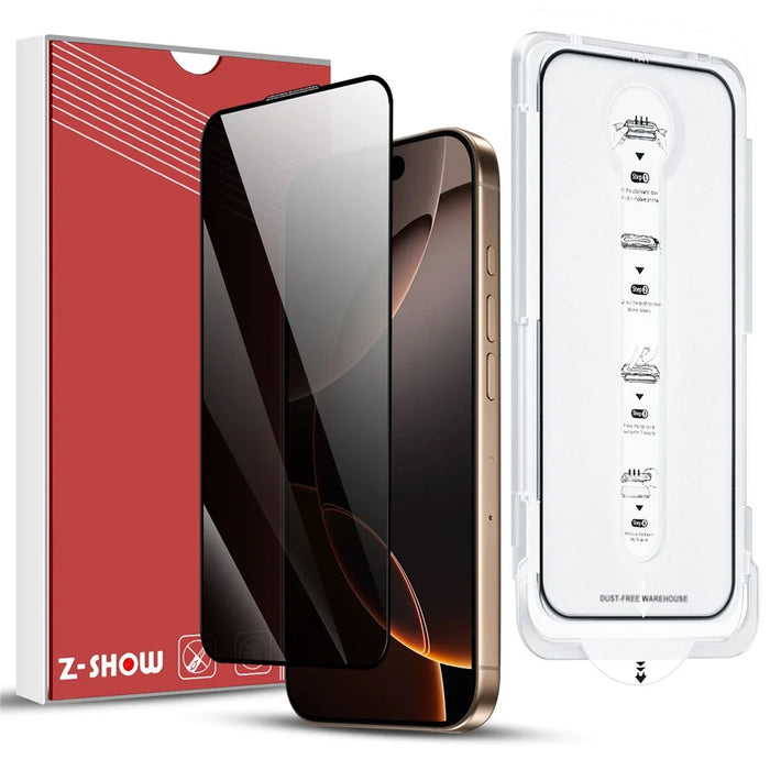 For iPhone 15 Plus Anti-Spy Screen Protector Temered Glass Film with Dust-Proof Net - 1