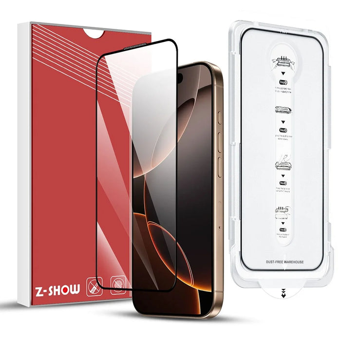 For iPhone 16 Plus Tempered Glass Ultra Clear Screen Protector with Dust-Proof Net - 1