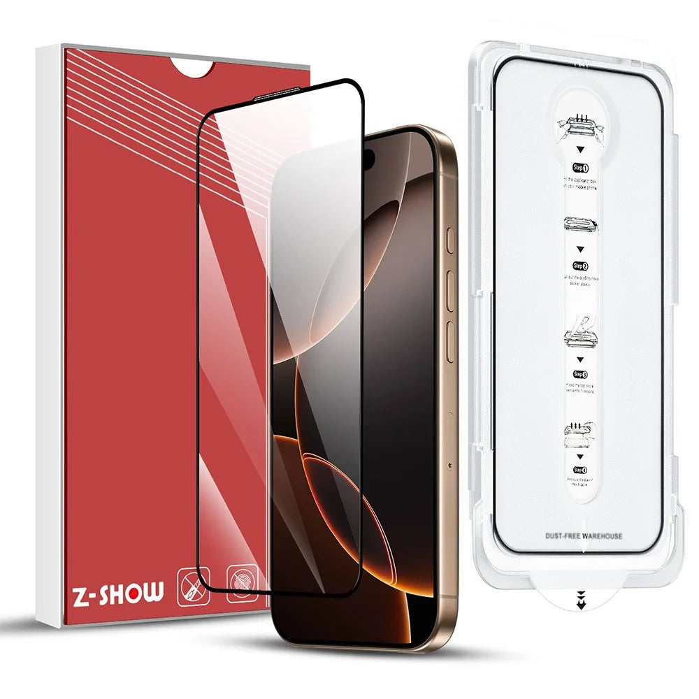 For iPhone 16 Pro Max Tempered Glass Ultra Clear Screen Protector with Dust-Proof Net - 1