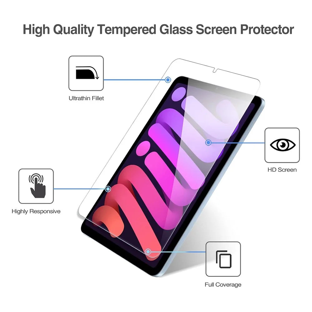 2Pcs For iPad mini (2024) Tempered Glass Film 2.5D Arc Edge Clear Screen Protector - 3
