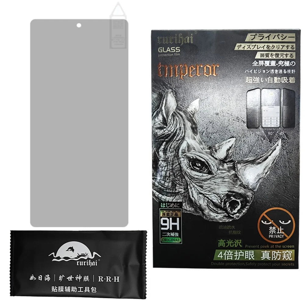 RURIHAI For Samsung Galaxy S25 Ultra Anti-Spy AGC Glass Screen Protector (Phone Case Version) (Fingerprint Unlock) - 5