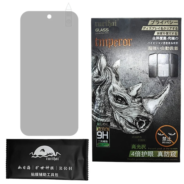 RURIHAI For Google Pixel 9 Pro Anti-Spy AGC Glass Screen Protector (Phone Case Version) (Fingerprint Unlock) - 5