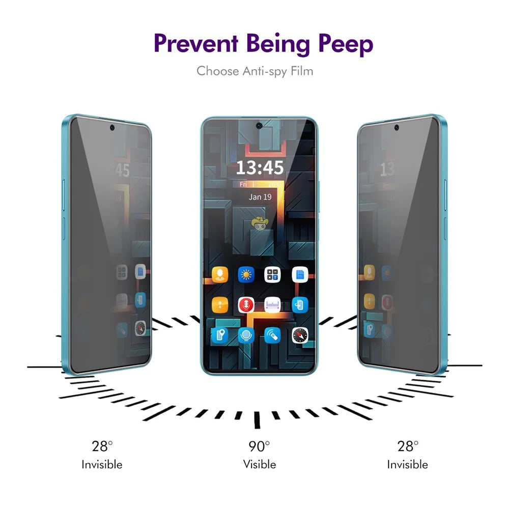 ENKAY HAT PRINCE For Google Pixel 9 Pro XL Anti-Spy Film   Silk Printing Tempered Glass Screen Protector with Installation Tool - Grey - 3